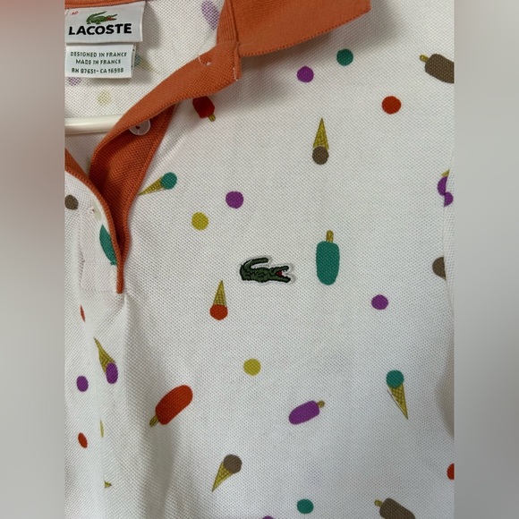 Lacoste White Ice Cream Polo Size Girls 16 - Picture 2 of 7
